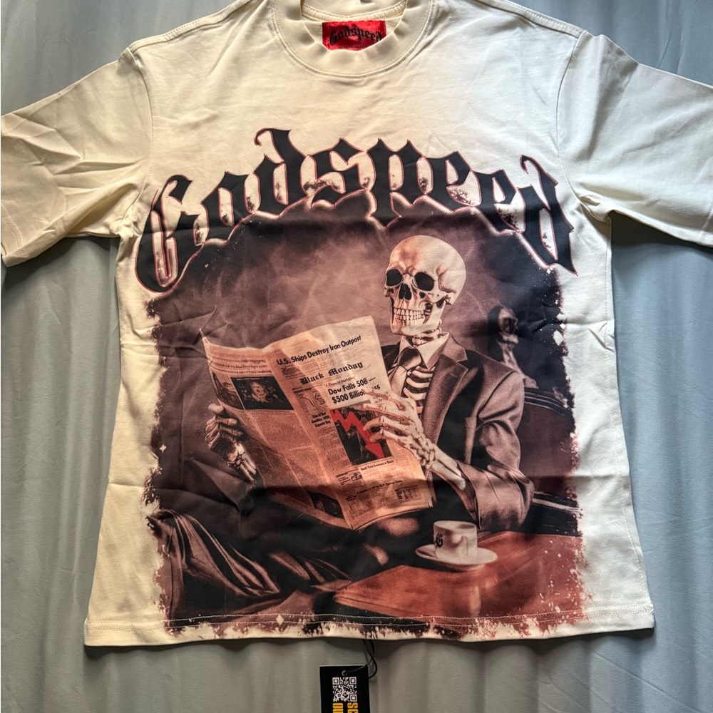 Skeleton Graphic Men's Tee - Cream